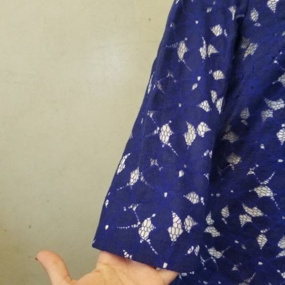 NWOT Cynthia Steffe lace 3/4 sleeve royal blue dress size 2 (272) - Picture 13 of 13